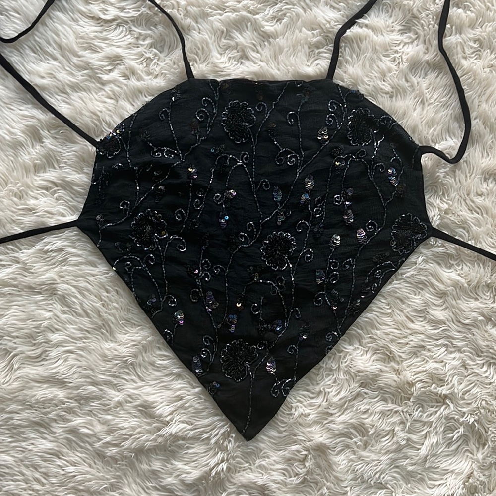 Sequin backless top